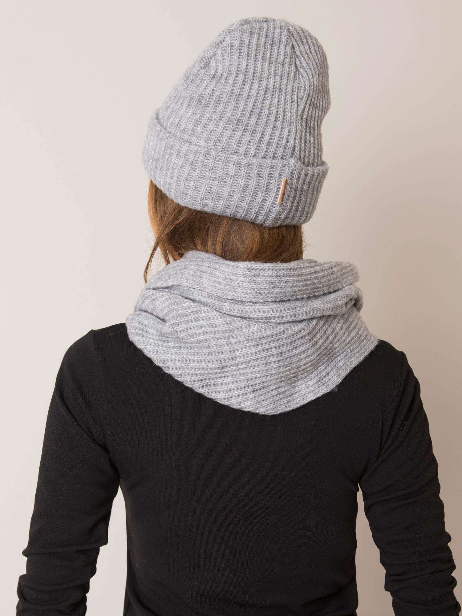 Сив Комплект Шапка и Шал RUE PARIS - Image 2