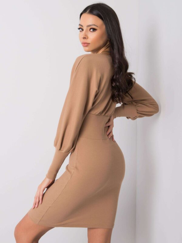 Елегантна Camel Рокля Leticia RUE PARIS - Image 4