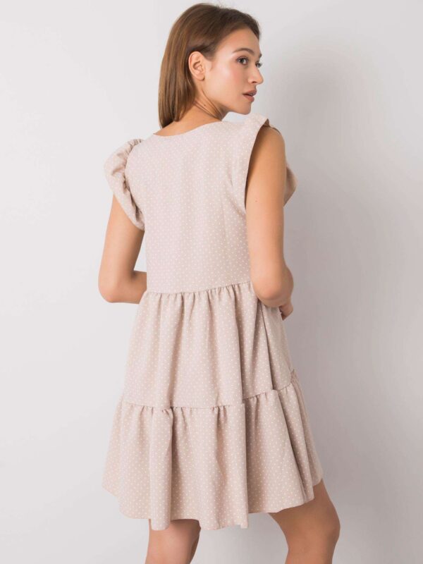 Бежова Рокля на Точки RUE PARIS Aubriella - Image 3
