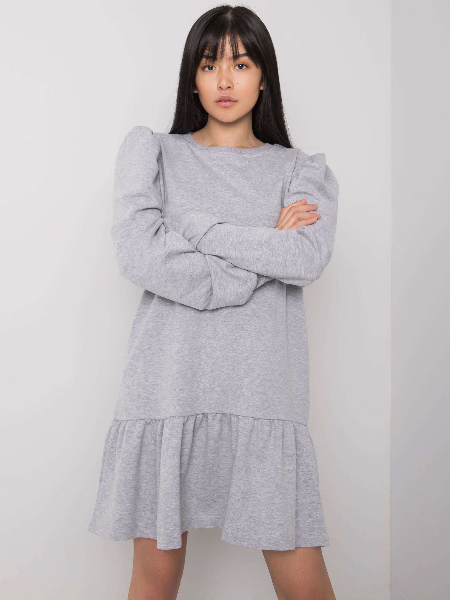 Сива Рокля Суитшърт с Волани Neah Ex Moda - Image 4