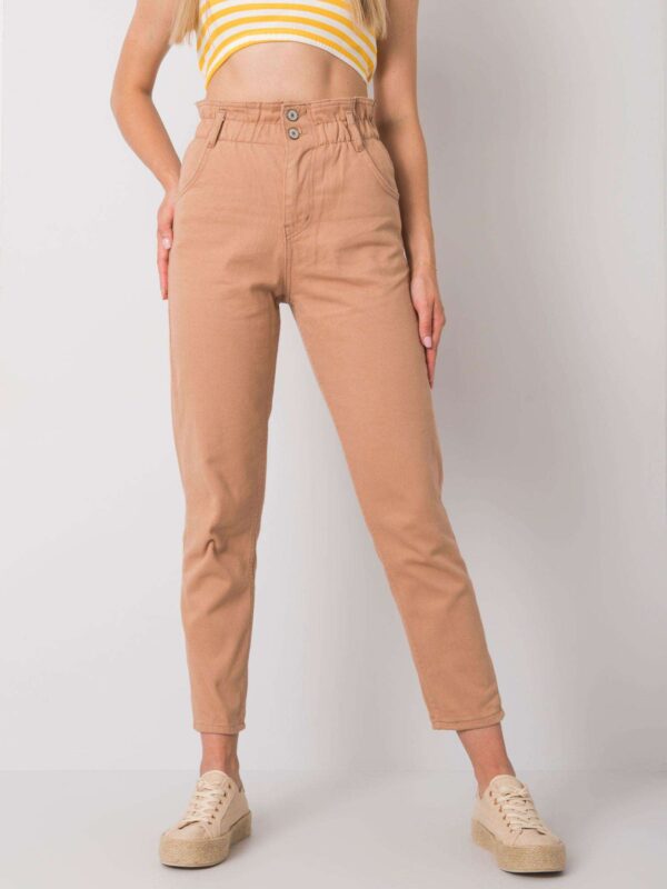 Елегантни Camel Дънки с Висока Талия RUE PARIS - Image 2