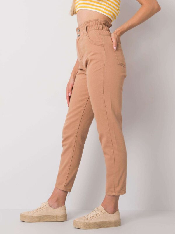 Елегантни Camel Дънки с Висока Талия RUE PARIS - Image 3