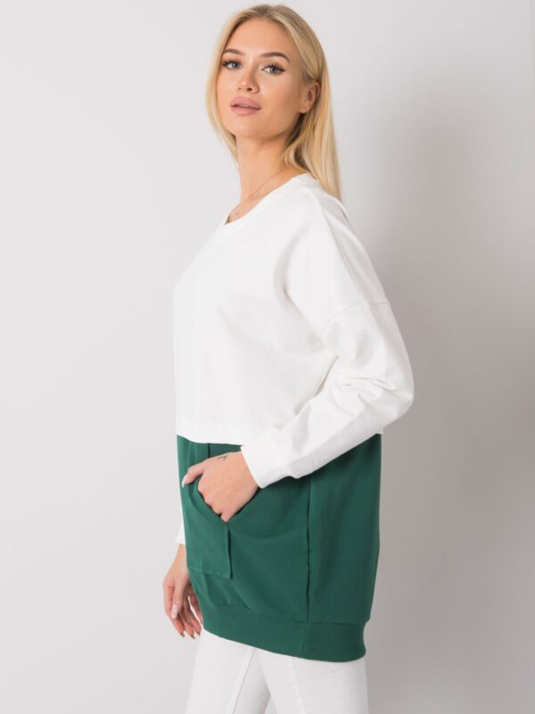 Елегантен Суитшърт Hartsville RUE PARIS Ecru/Тъмнозелен - Image 3