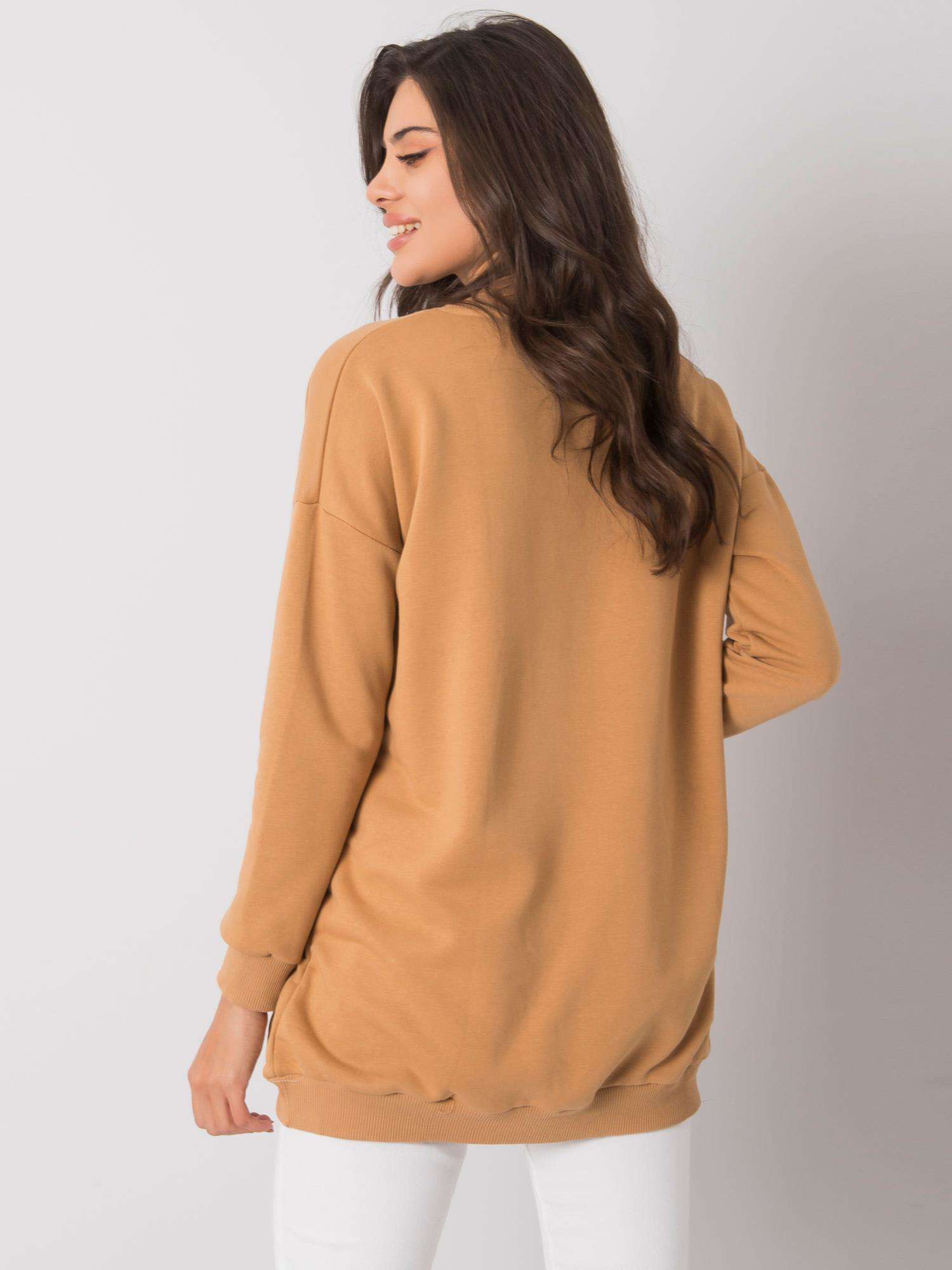 Дамска Блуза тип Кенгуру RUE PARIS Amalfi - Camel - Image 4