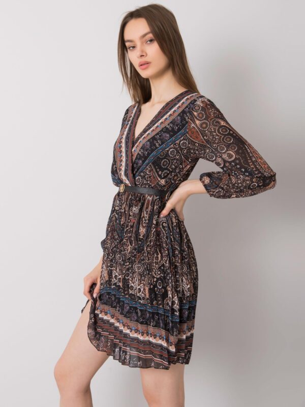 Черна плисирана рокля Carmona - ITALY MODA - Image 3