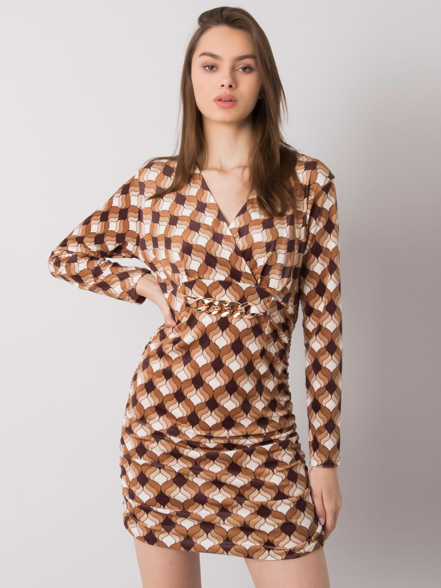 Кафява Велурена Рокля Montilla - ITALY MODA