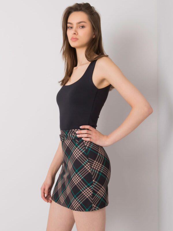 Черно-зелена мини пола на каре Limeira - ITALY MODA - Image 3