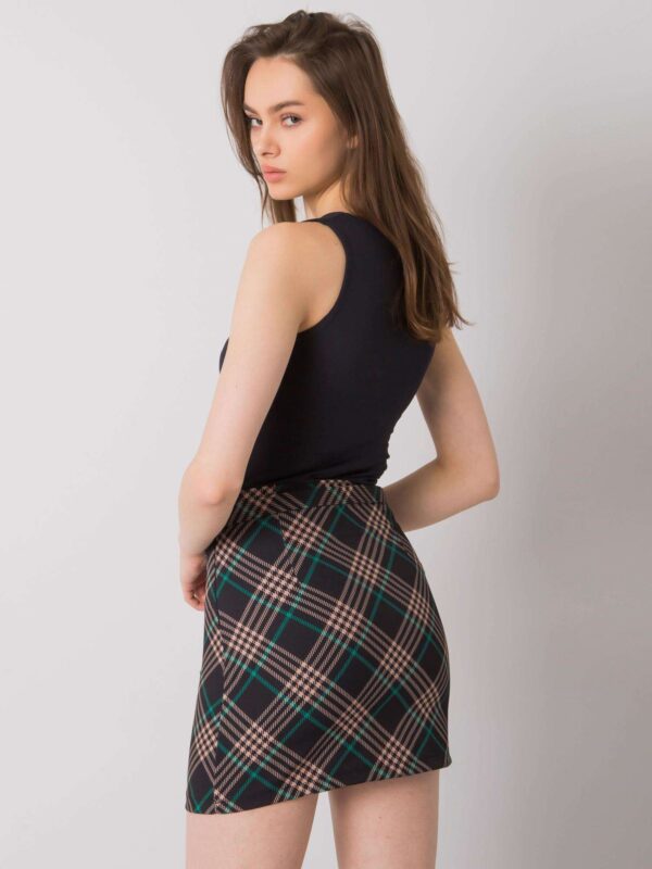 Черно-зелена мини пола на каре Limeira - ITALY MODA - Image 4