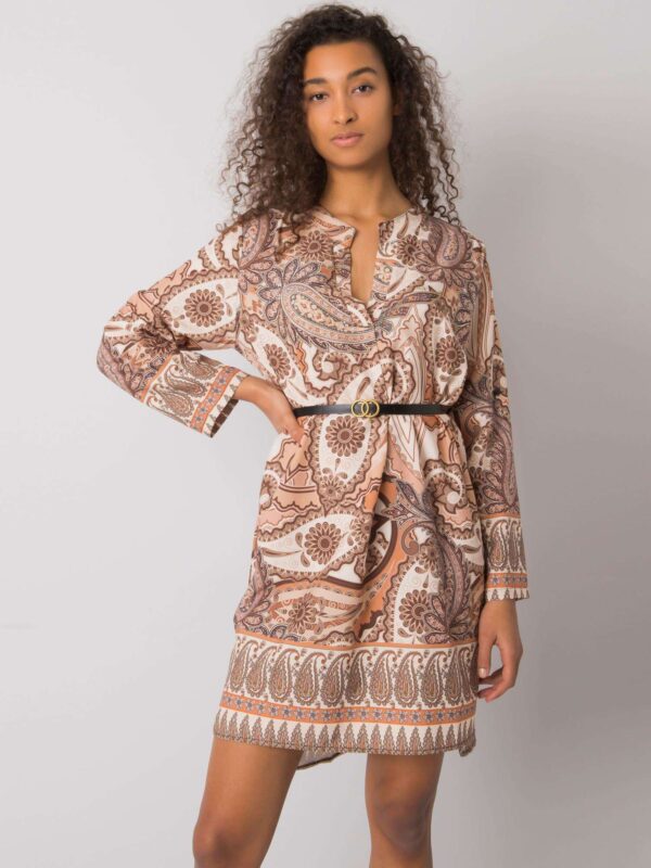 Бежова Рокля Vancouver Print - Italy Moda - Image 2
