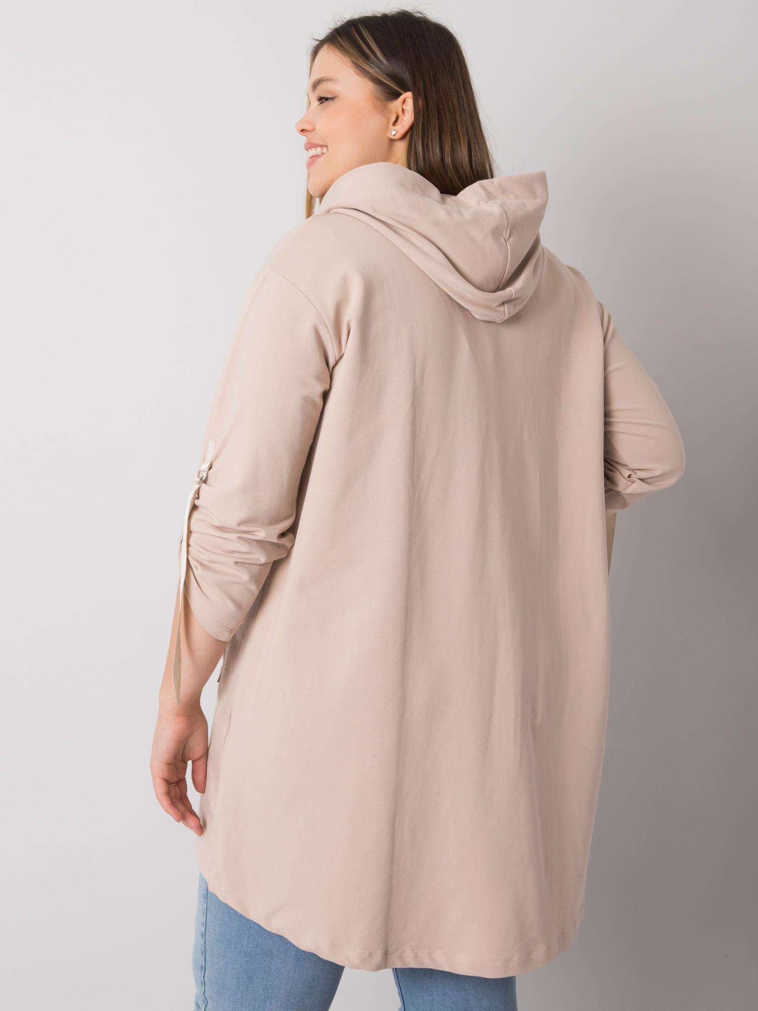 Бежова Блуза Цип Zurich Plus Size - Image 4