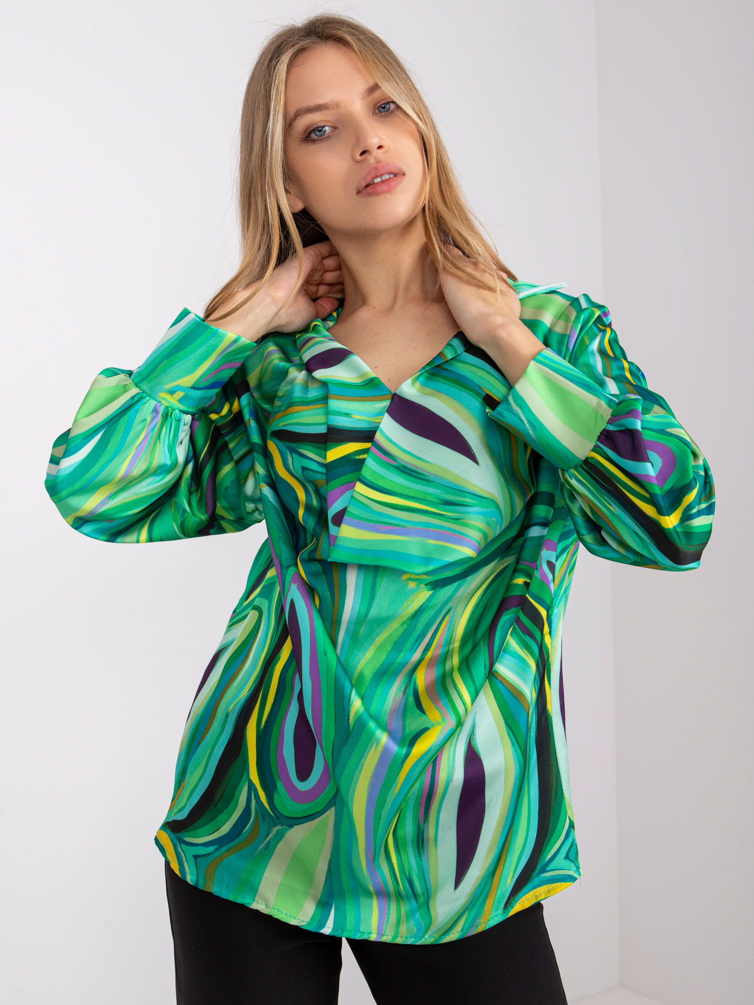 Зелена Блуза с Принт Diya - ITALY MODA - Image 4