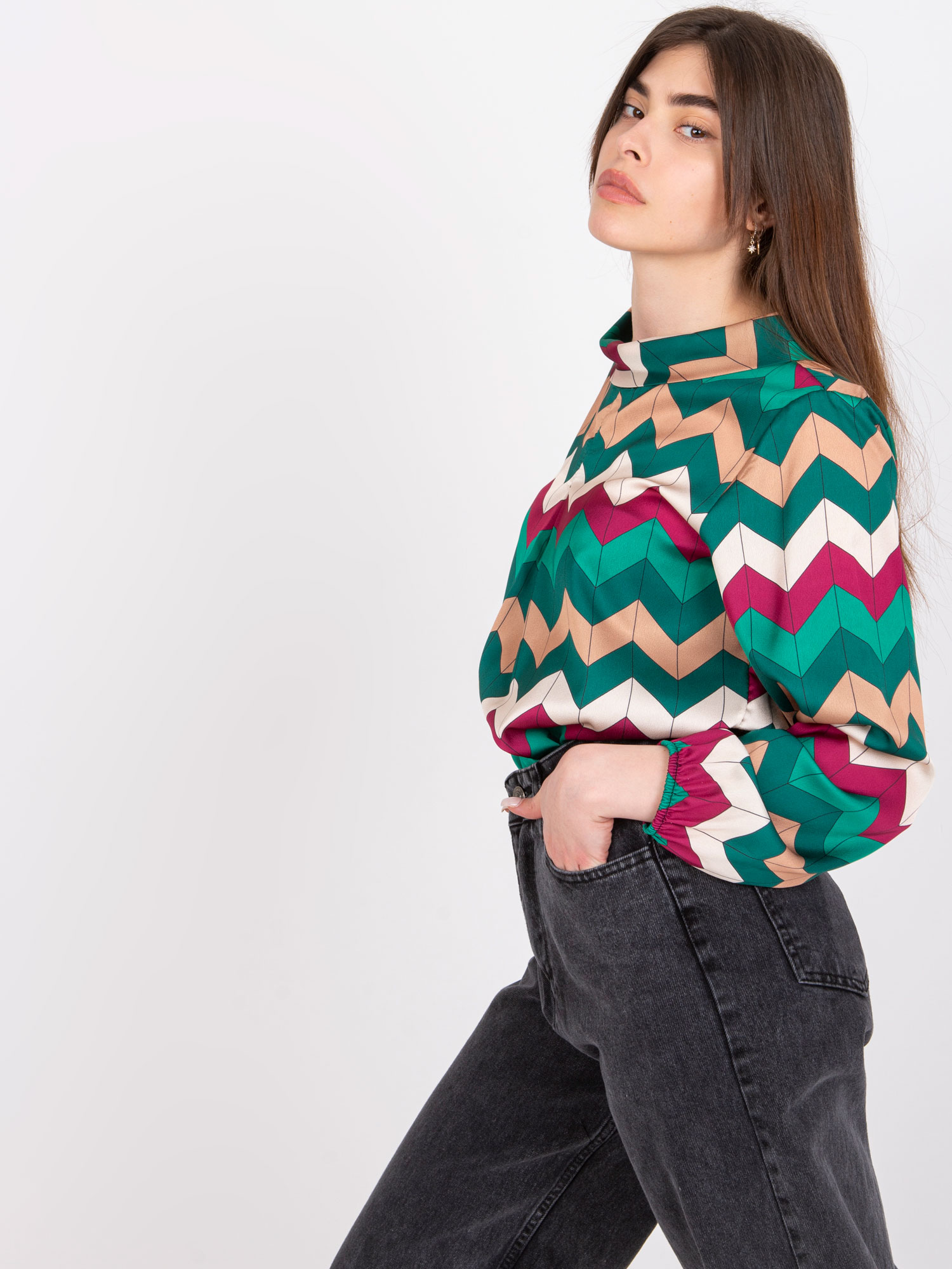 Зелена Блуза Silesia с Връзки на Гърба - ITALY MODA - Image 3