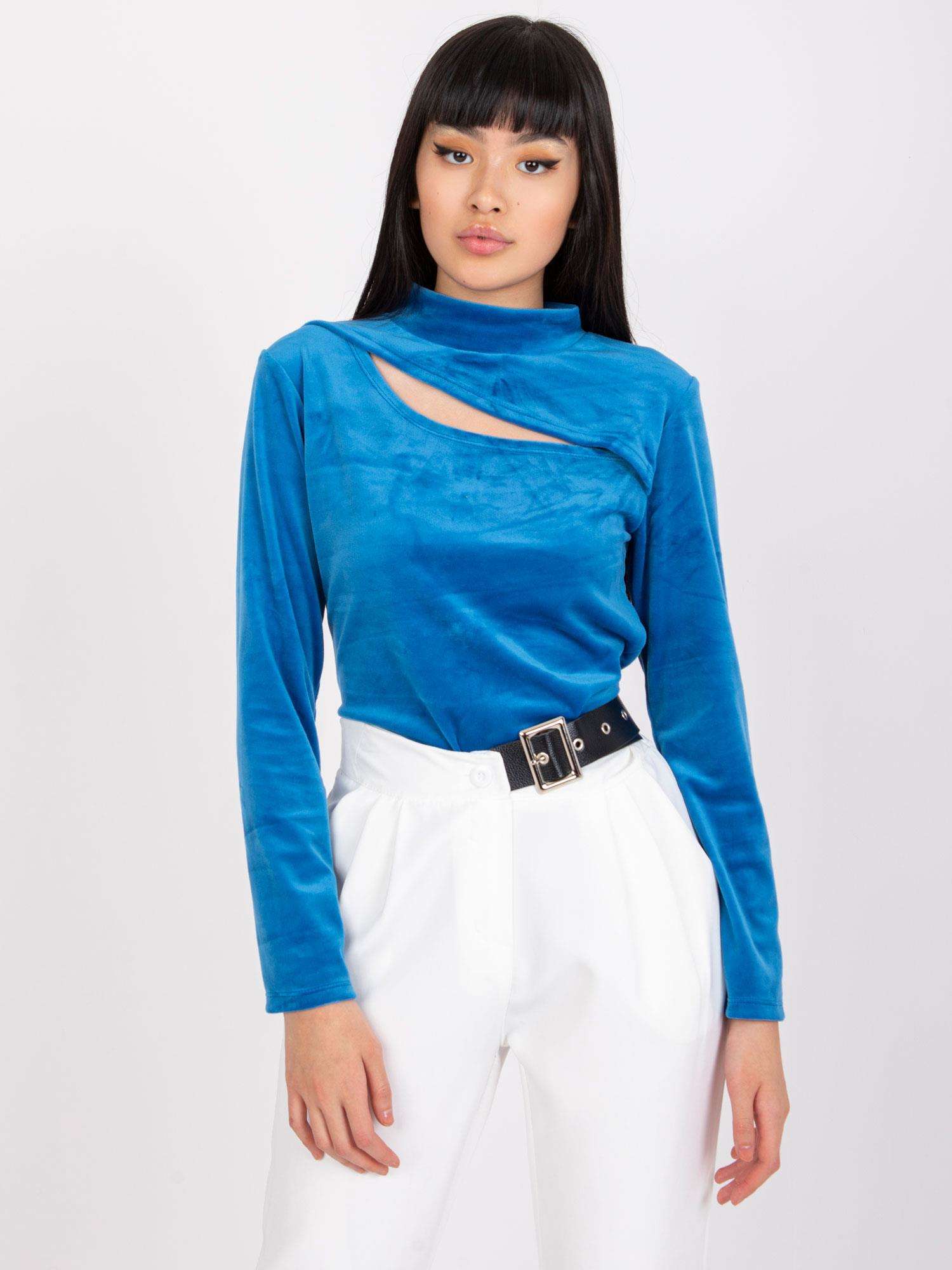 Синя Велурена Блуза Kigali - ITALY MODA - Image 3