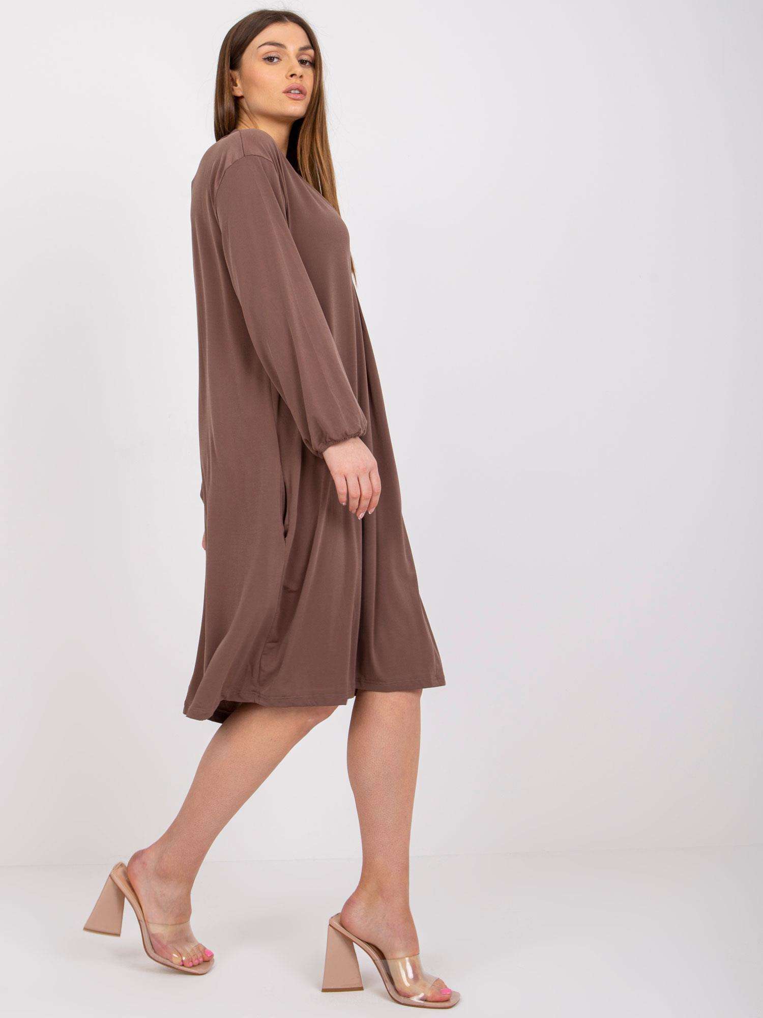 Кафява Oversize Midi Рокля Rimini - Ex Moda