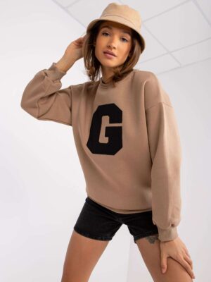 Тъмнo Бежов Oversize Суитшърт Severine - Ex Moda