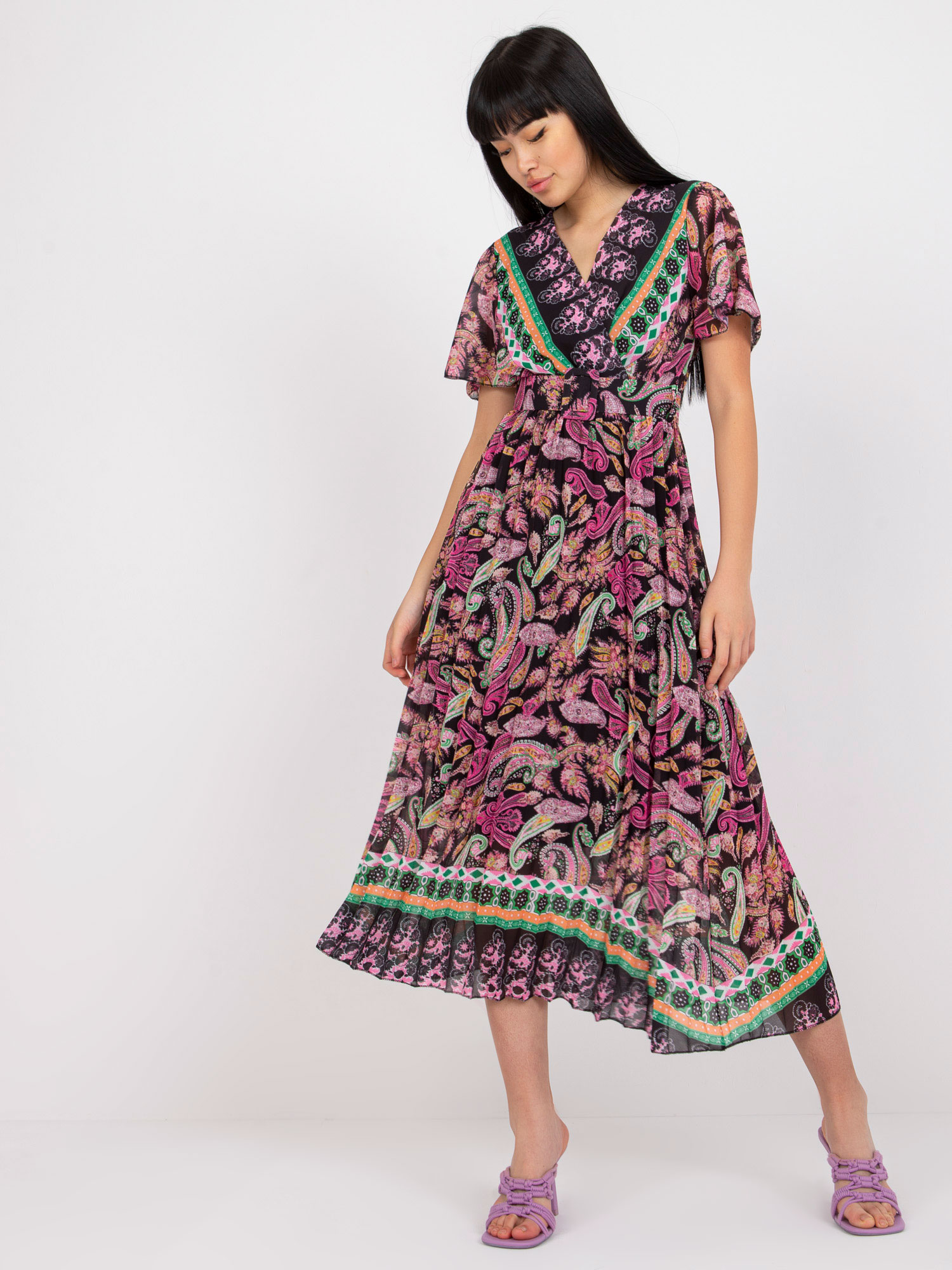 Черно-Розова Рокля ITALY MODA - Принт - Image 2