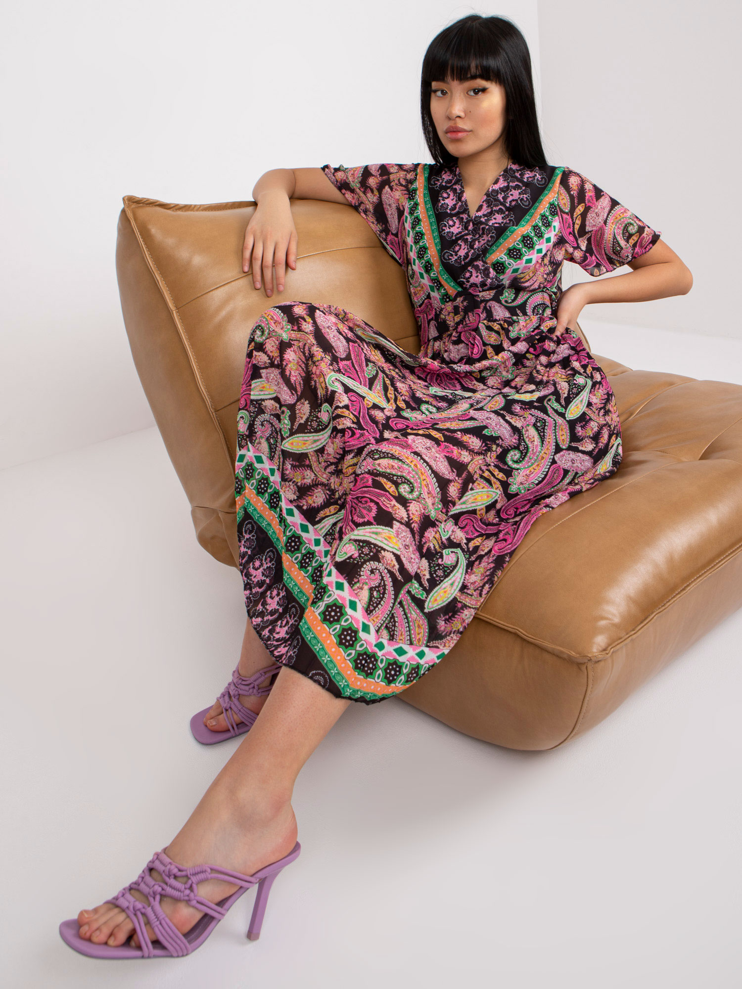 Черно-Розова Рокля ITALY MODA - Принт - Image 5