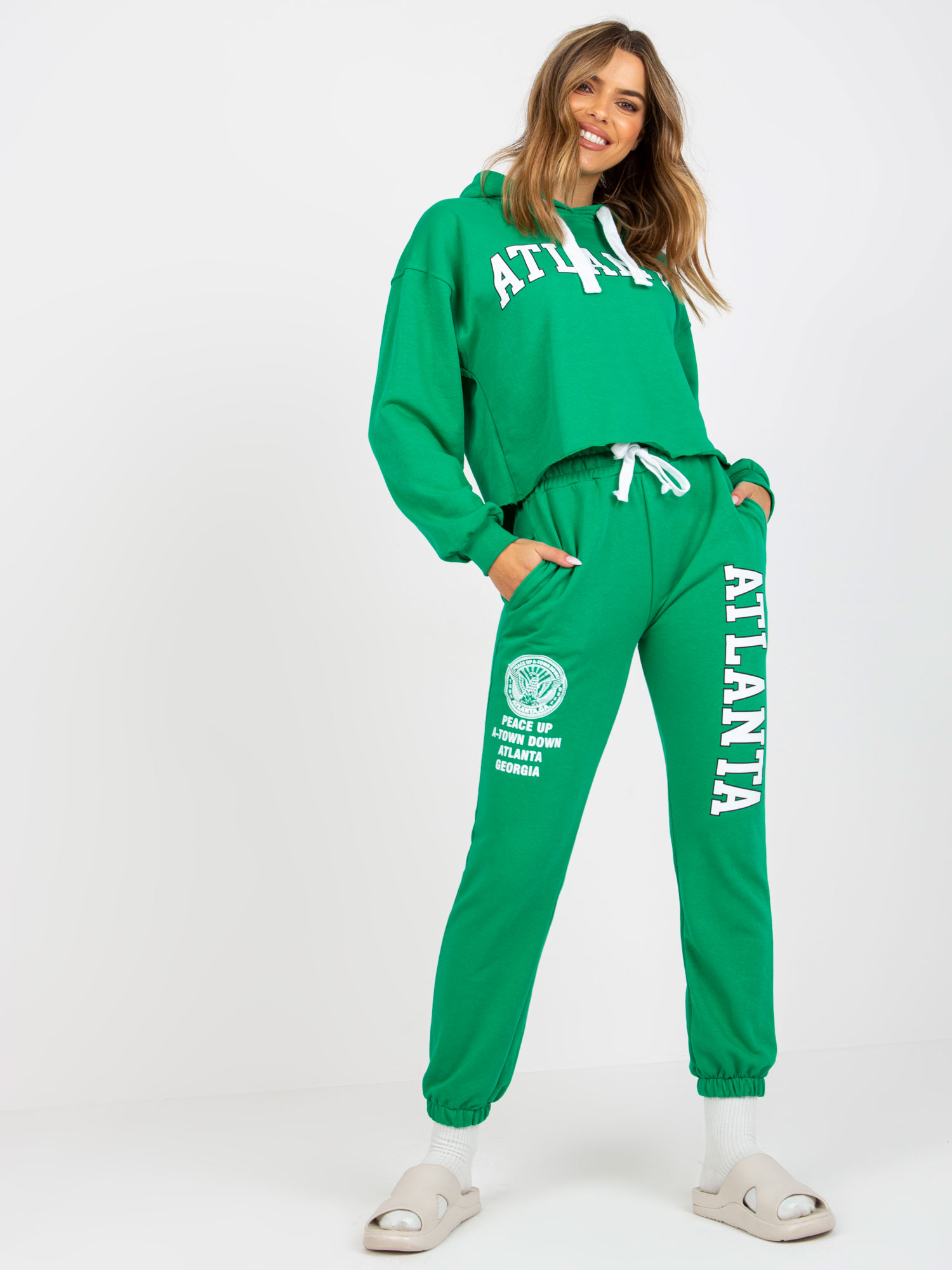 Зелен Комплект Анцуг с Щампа Ex Moda - Image 2