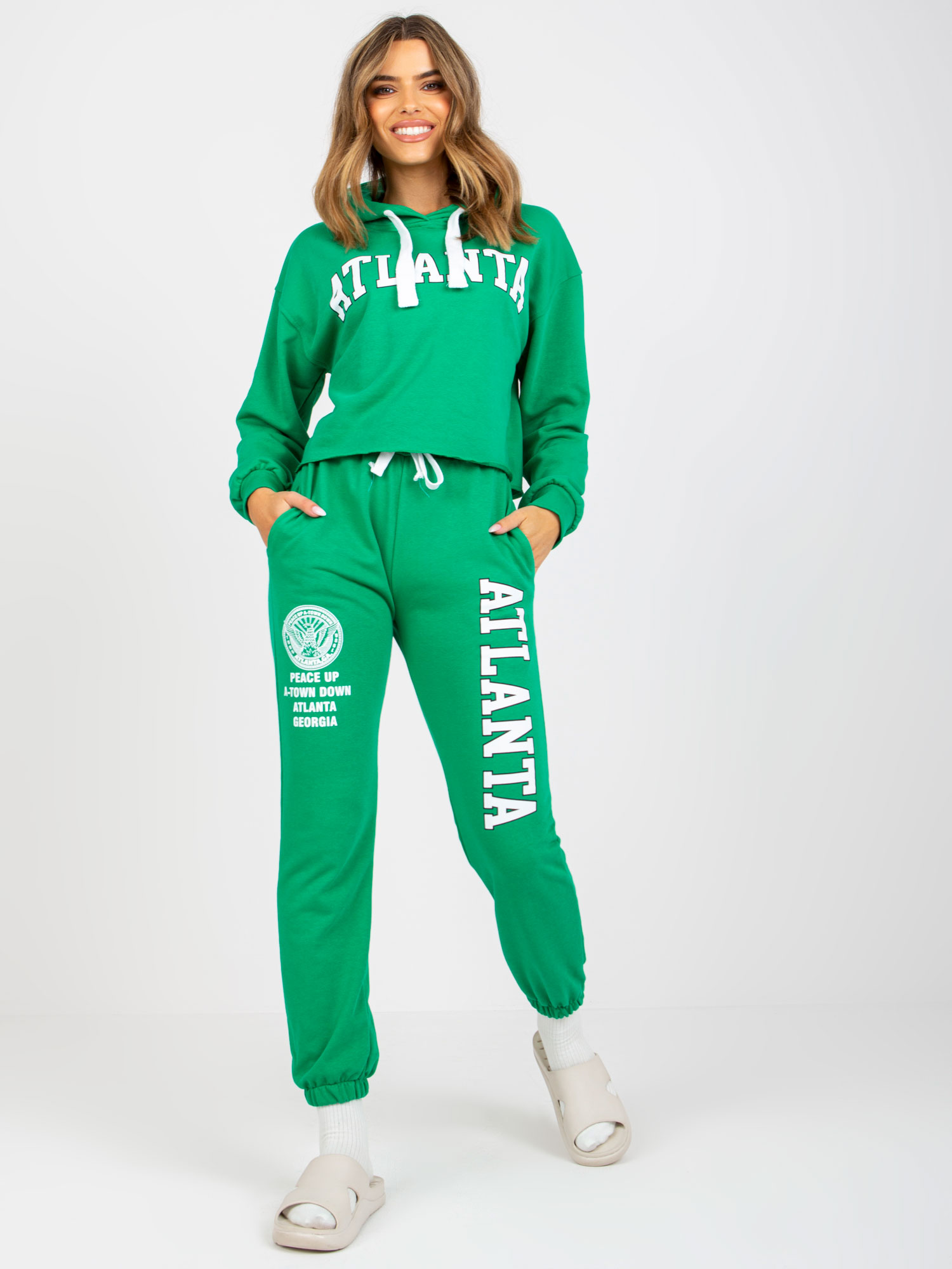 Зелен Комплект Анцуг с Щампа Ex Moda - Image 3