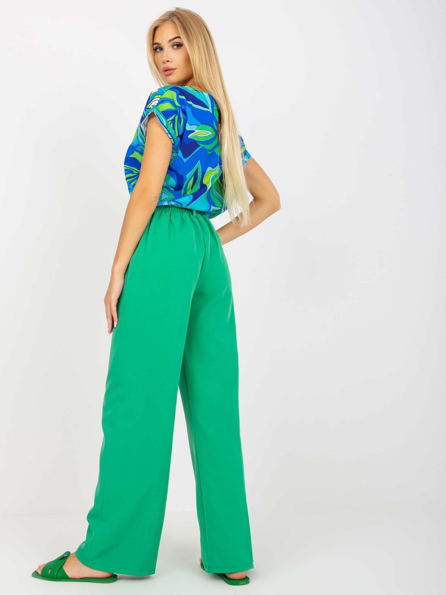 Зелен Елегантен Панталон с Широк Крачол ITALY MODA - Image 5