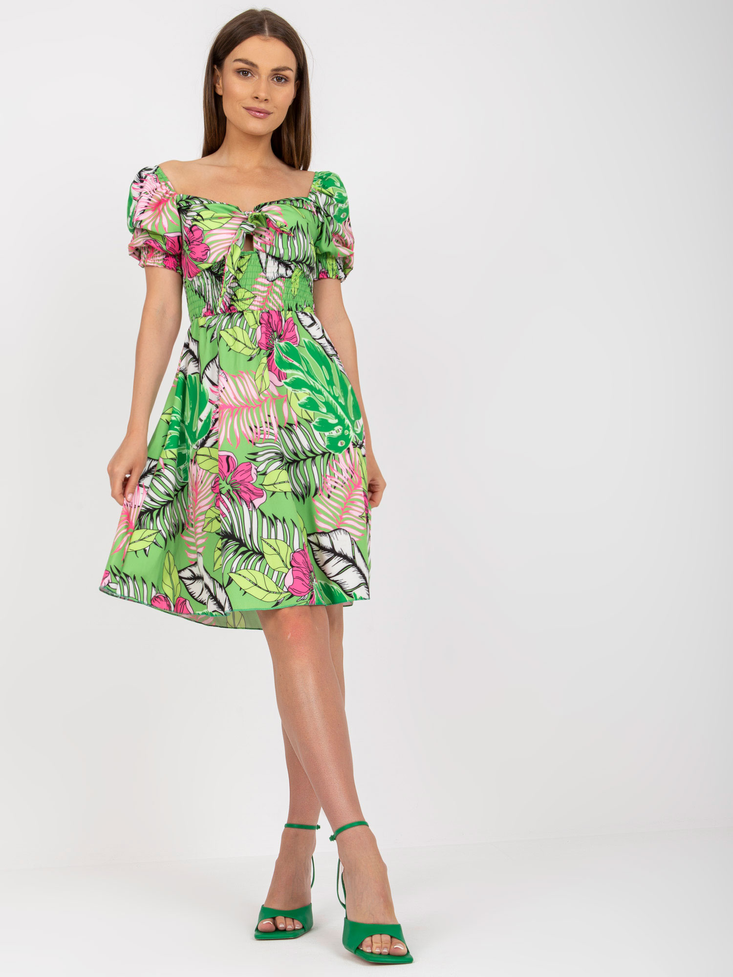 Зелена Рокля с Къс Ръкав - Italy Moda - Image 2