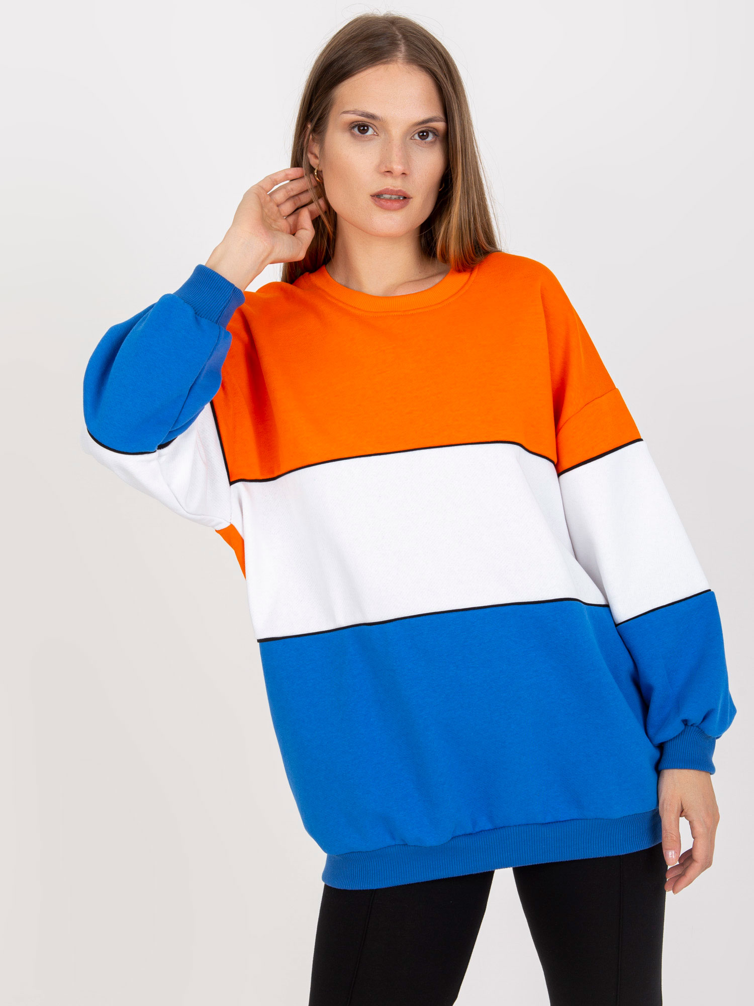 Оранжево-синя Oversize Блуза RUE PARIS