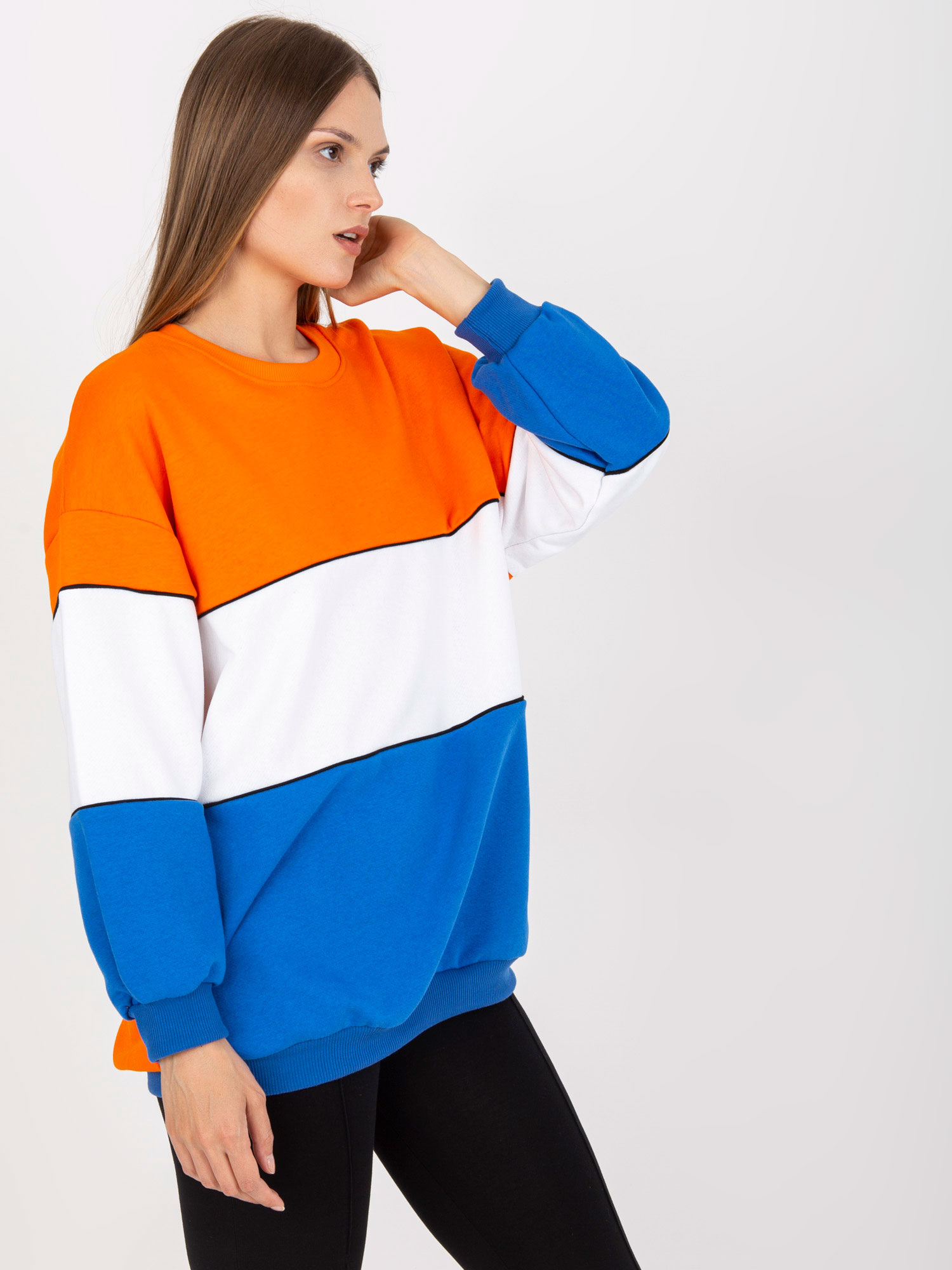 Оранжево-синя Oversize Блуза RUE PARIS - Image 2