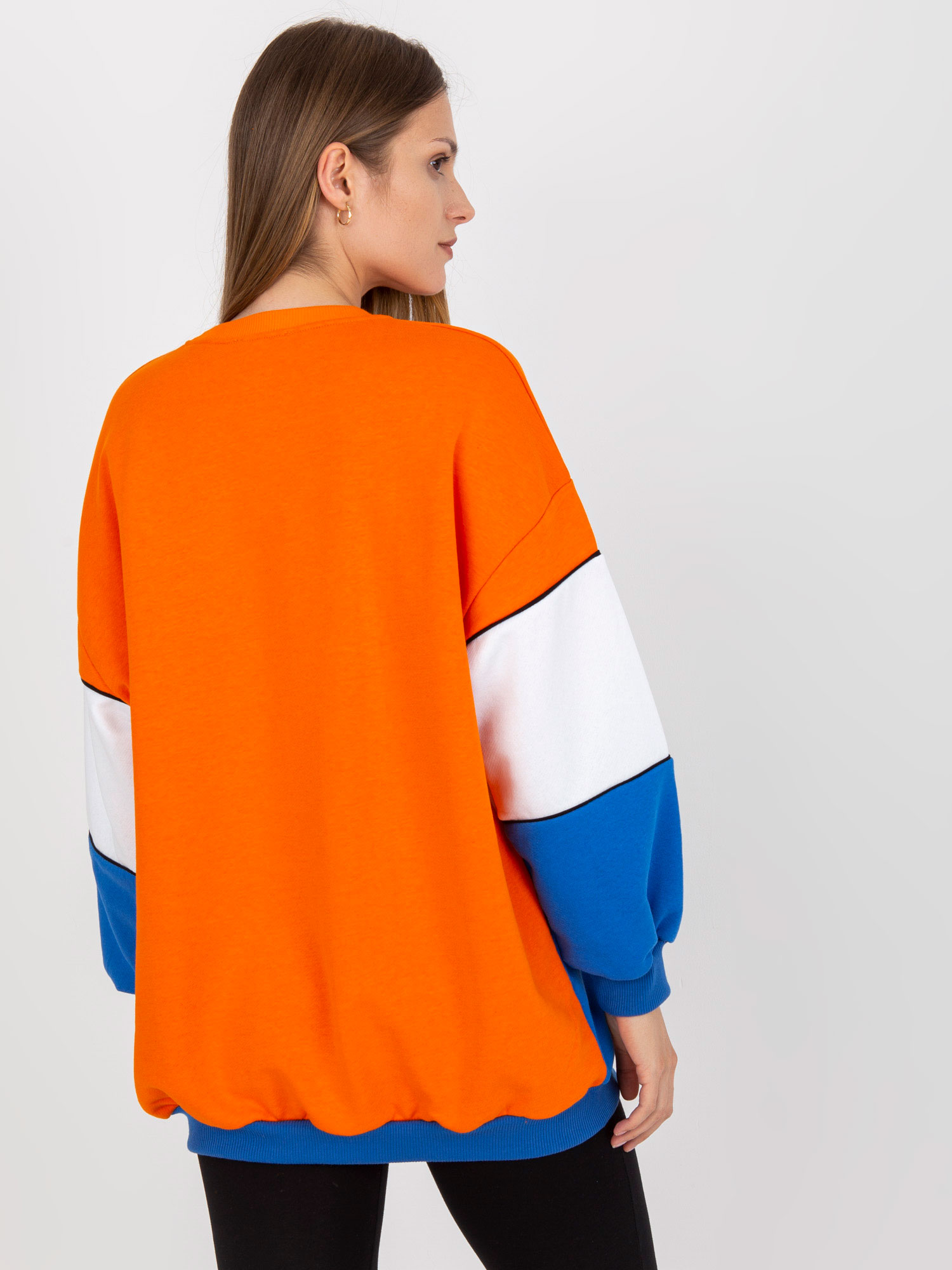 Оранжево-синя Oversize Блуза RUE PARIS - Image 3