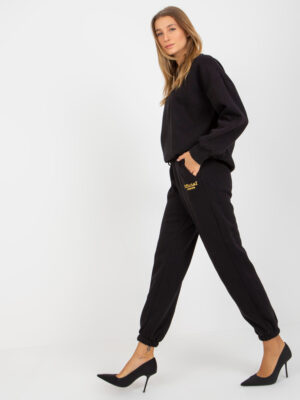 Черен oversized комплект суичър - Ex Moda