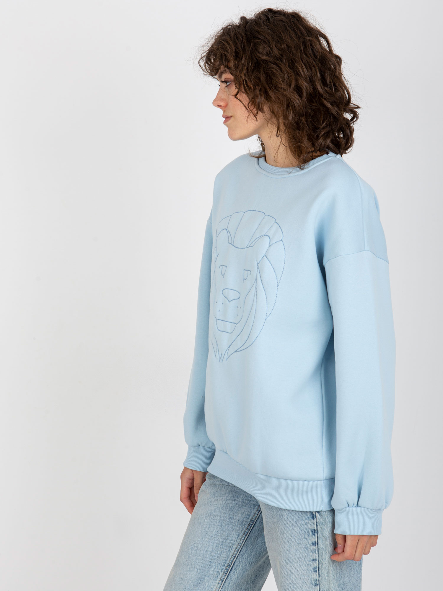 Светлосиня Блуза Без Качулка с Бродерия Ex Moda - Image 3