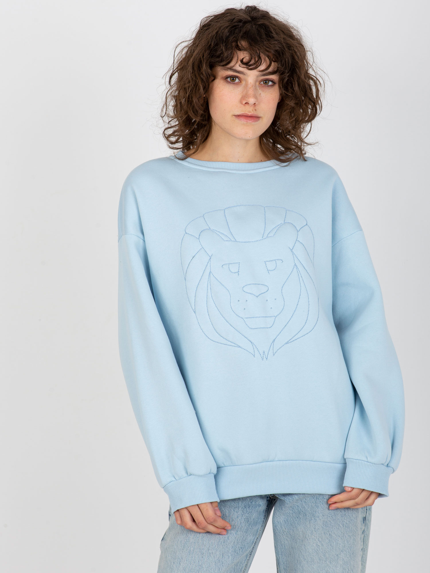 Светлосиня Блуза Без Качулка с Бродерия Ex Moda - Image 4