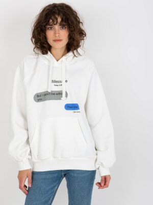Екрю Oversize Суитшърт с Принт Кенгуру