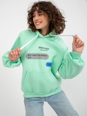 Ментов Суитшърт Oversize с Принт Кенгуру - Ex Moda