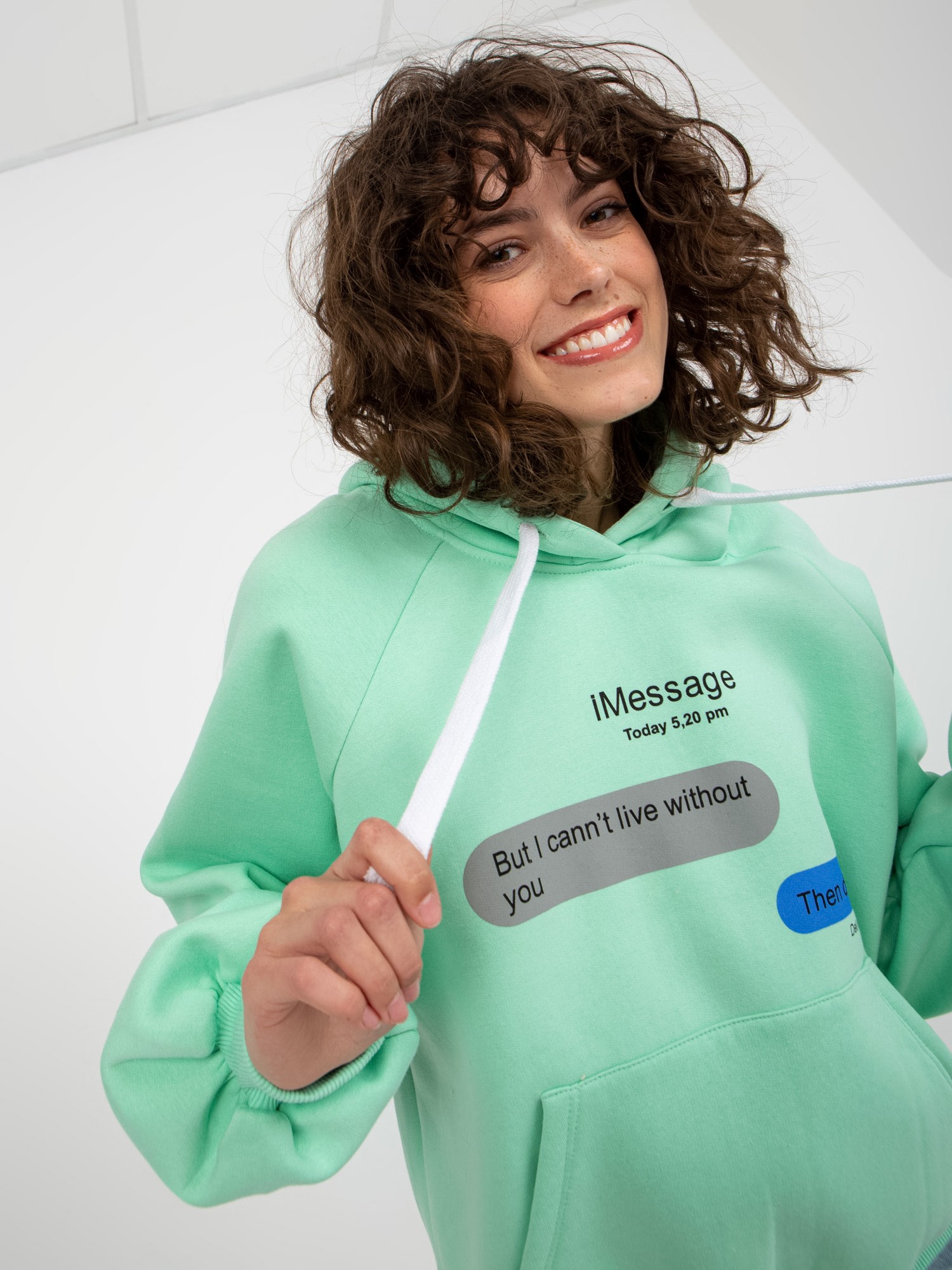 Ментов Суитшърт Oversize с Принт Кенгуру - Ex Moda - Image 2