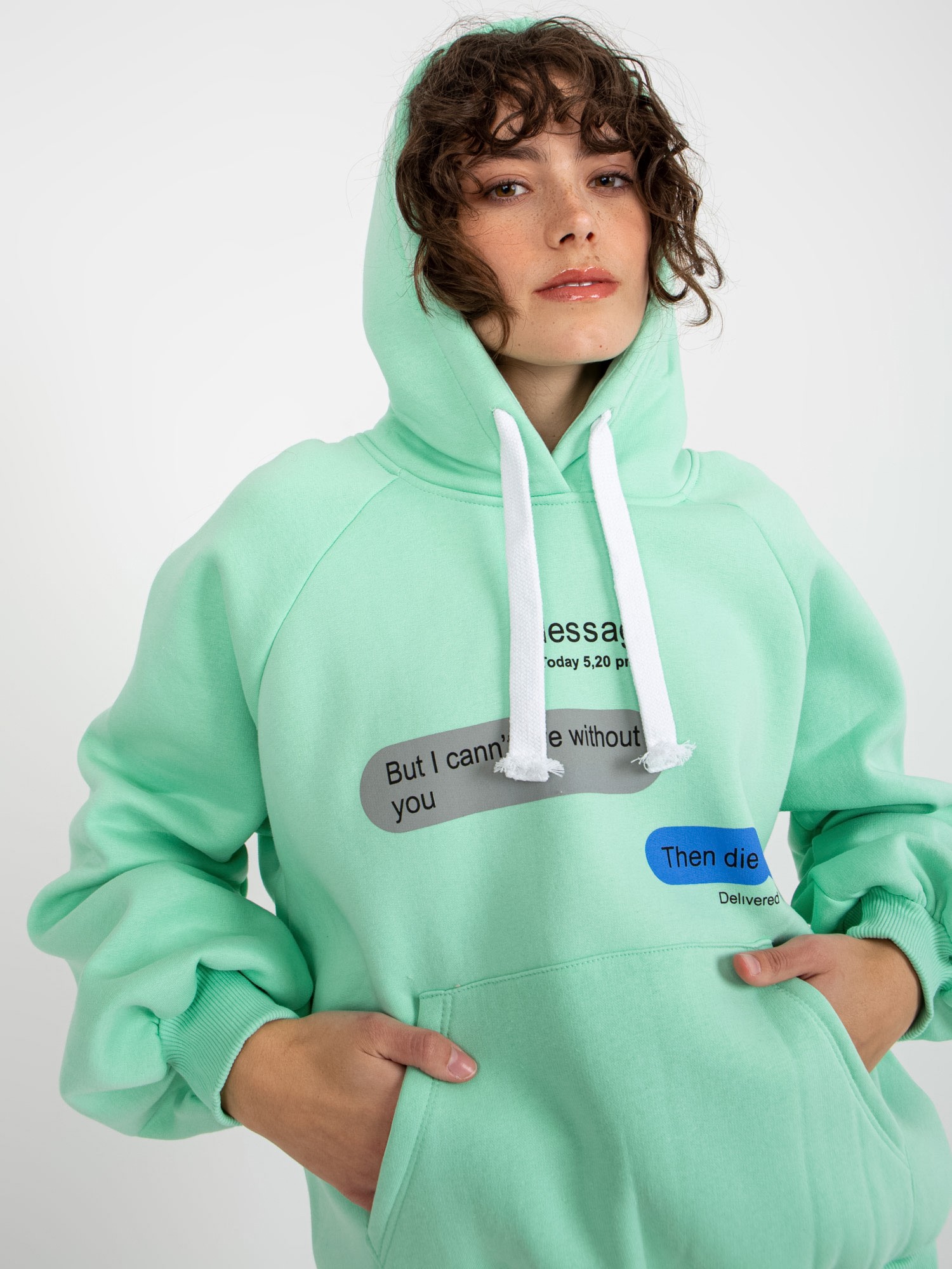 Ментов Суитшърт Oversize с Принт Кенгуру - Ex Moda - Image 3