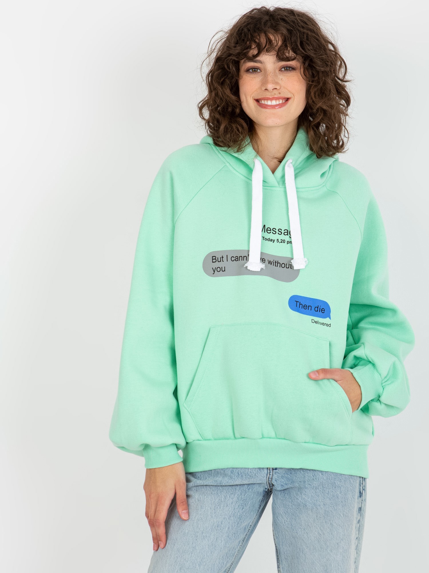 Ментов Суитшърт Oversize с Принт Кенгуру - Ex Moda - Image 5
