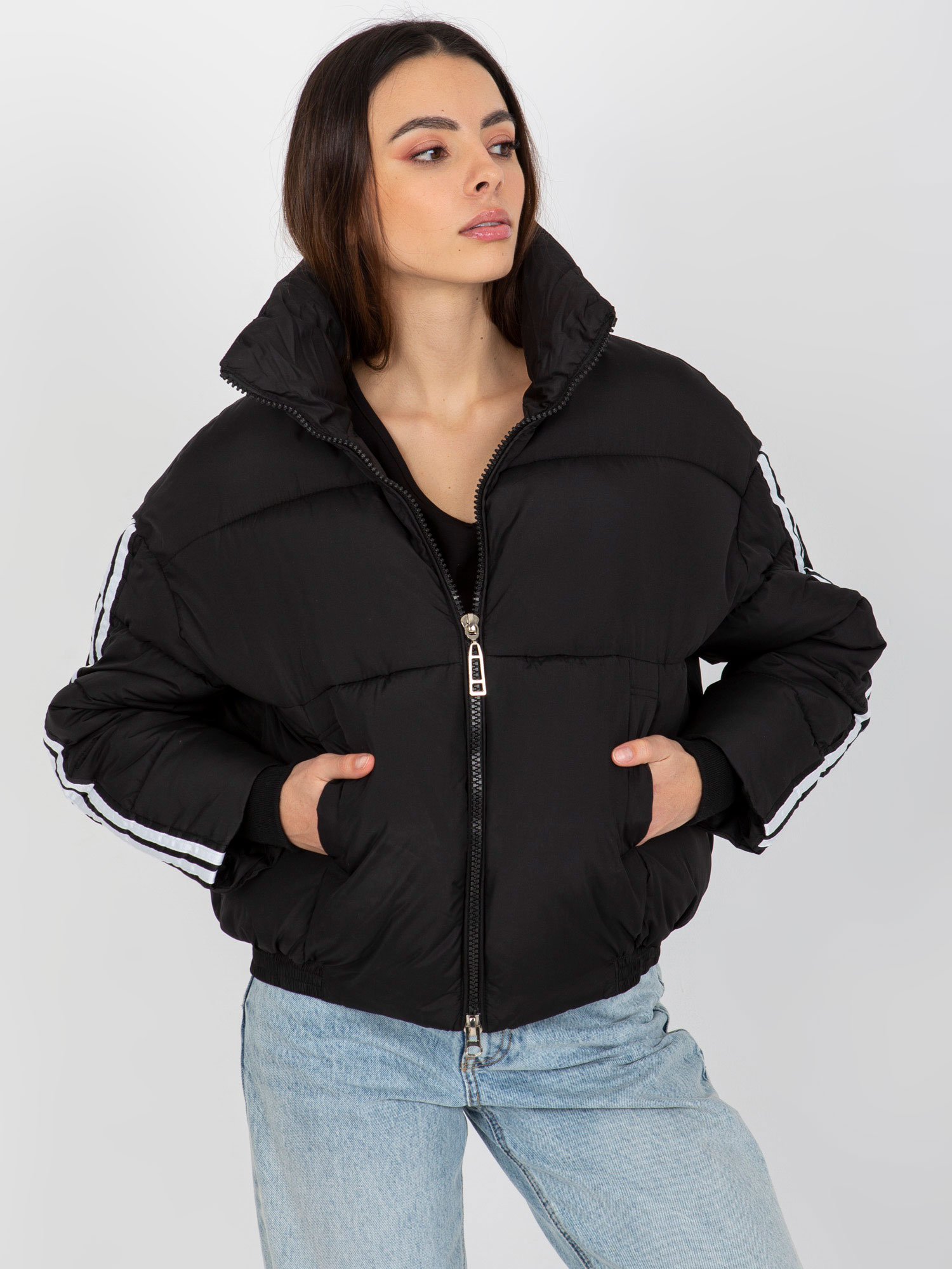 Черно Зимно Яке с Линии - SHOP SMILE - Image 2