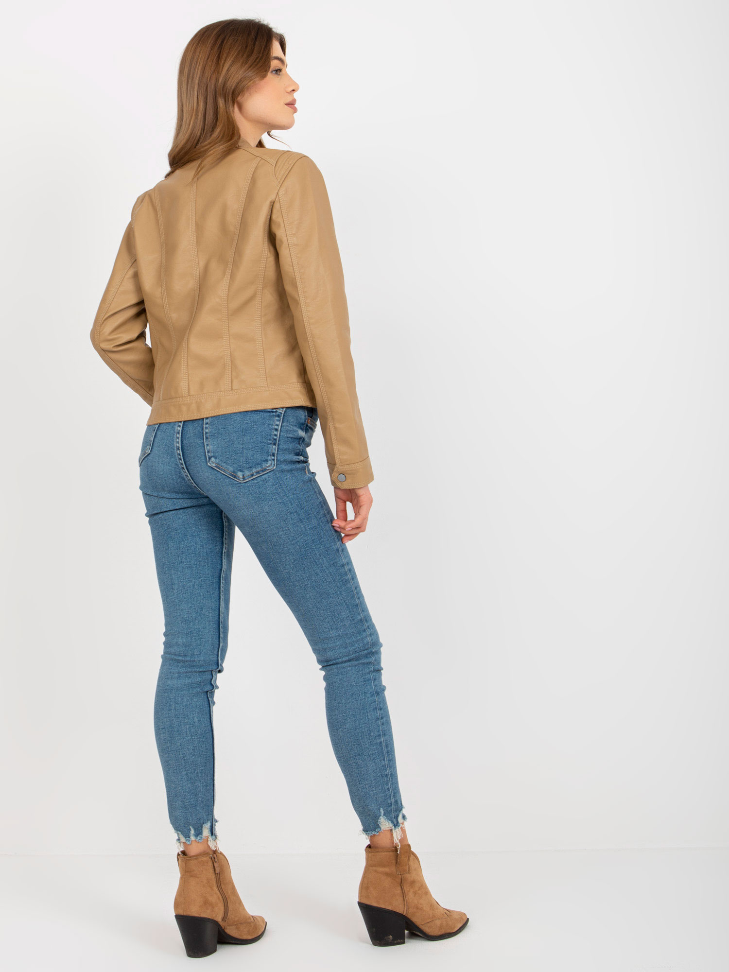 Еко Кожено Яке Light Camel - Honey Winter - Image 3