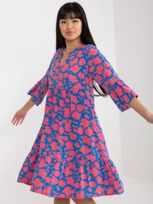 Тюркоазено-Розова Рокля Sublevel - Oversized Стил