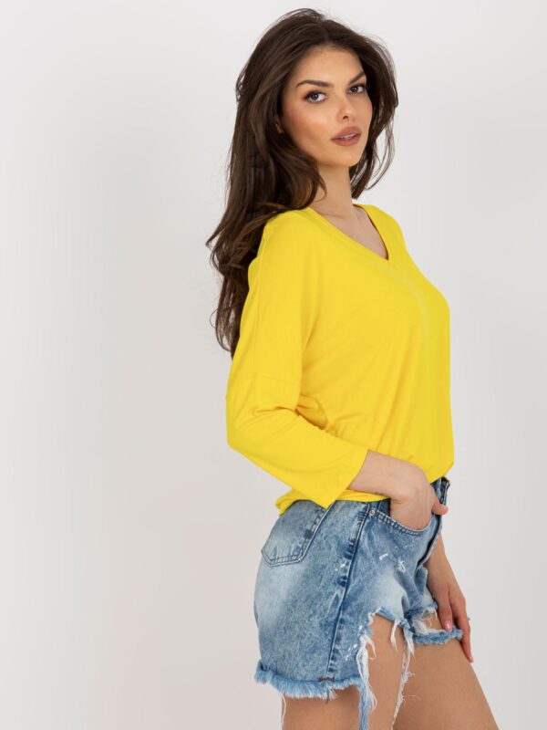 Жълта Oversized Блуза Вискоза - RELEVANCE - Image 3