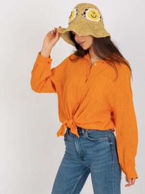 Оранжева Oversize Памучна Риза Och Bella