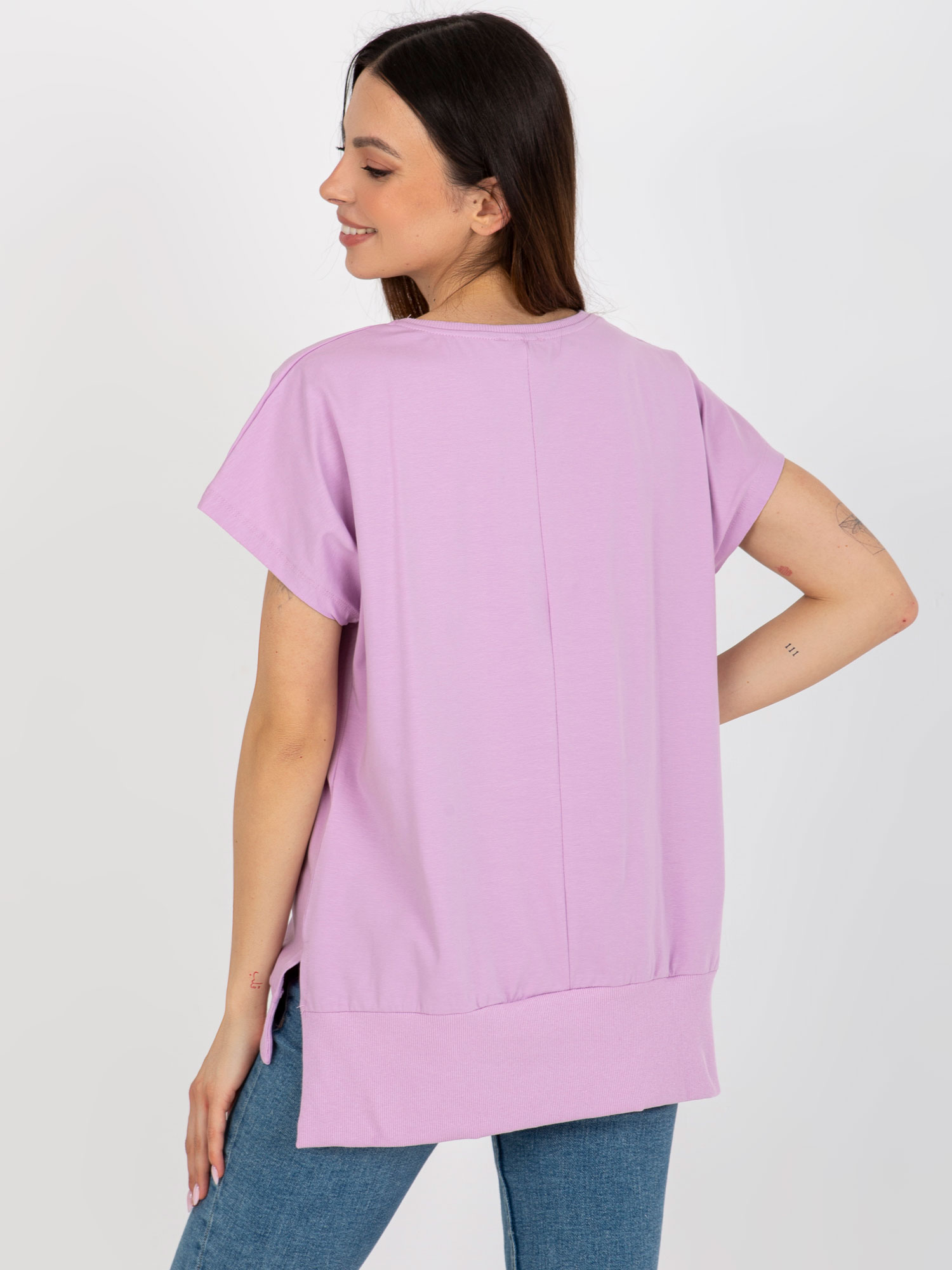 Лилава Асиметрична Блуза Oversized RELEVANCE - Image 3
