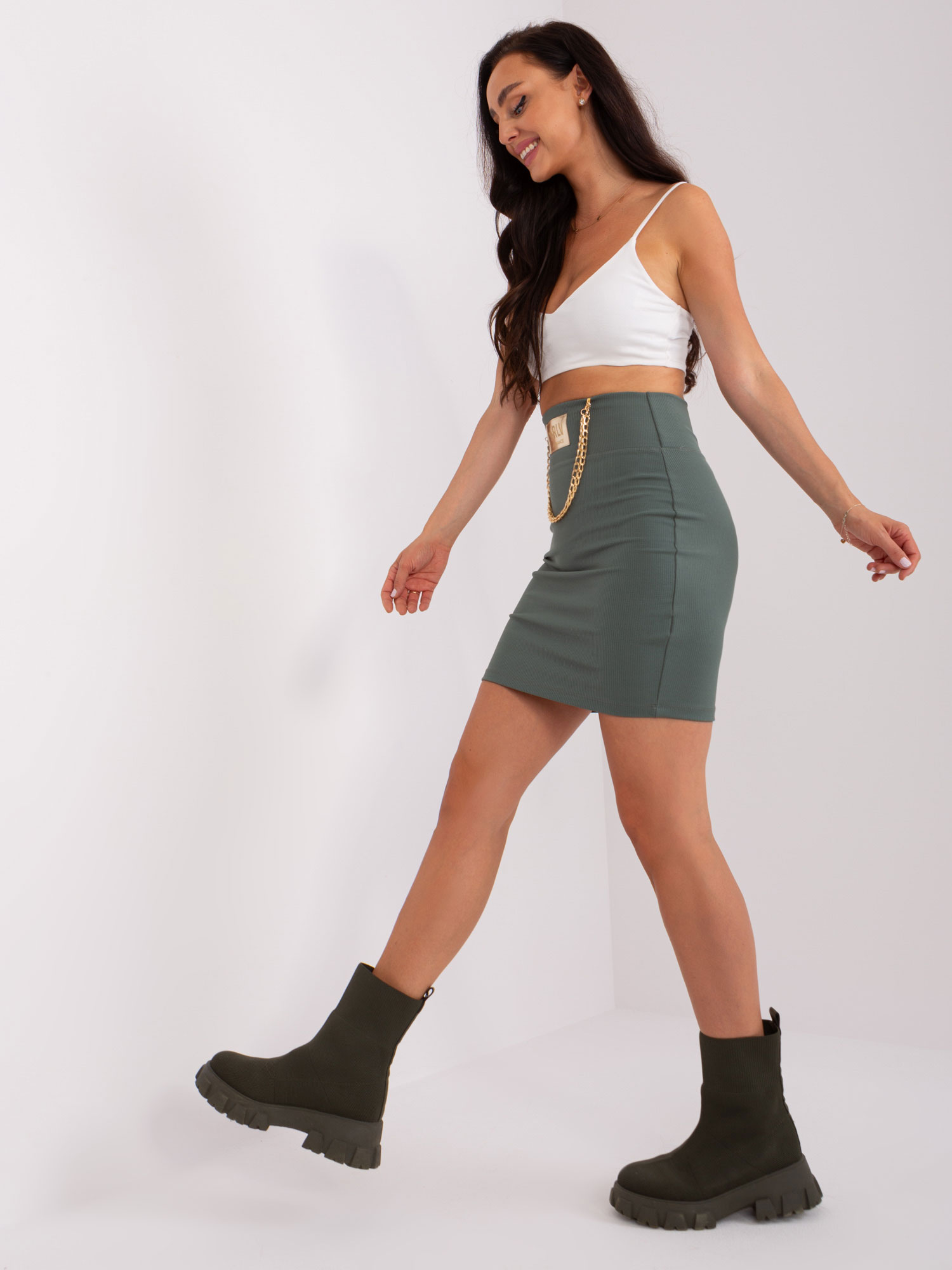 Елегантна Khaki Пола на Райе - RELEVANCE - Image 2