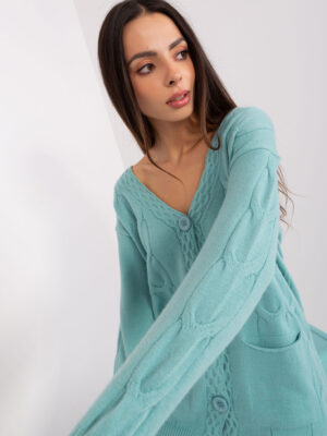 Ментов Дамски Кардиган с Плитки Wool Fashion Italia
