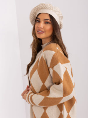 Бежов Дамски Пуловер с Апликация Wool Fashion Italia