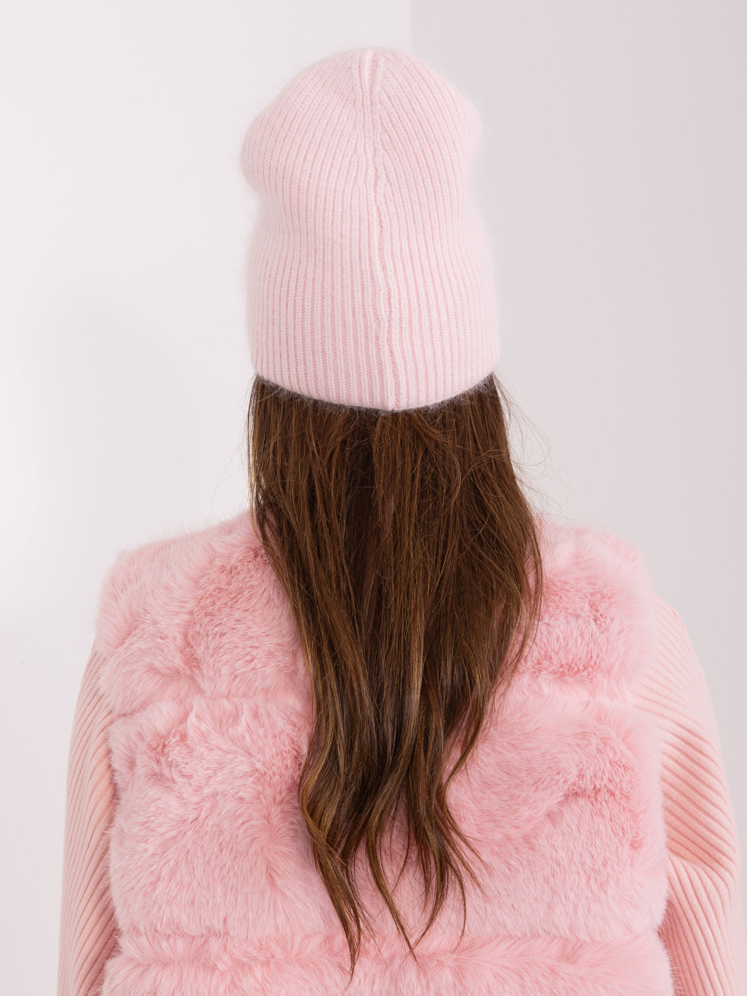 Нежно Розова Зимна Шапка с Ангора Wool Fashion Italia - Image 5