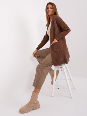 Кафява Дамска Жилетка с Джобове Wool Fashion Italia