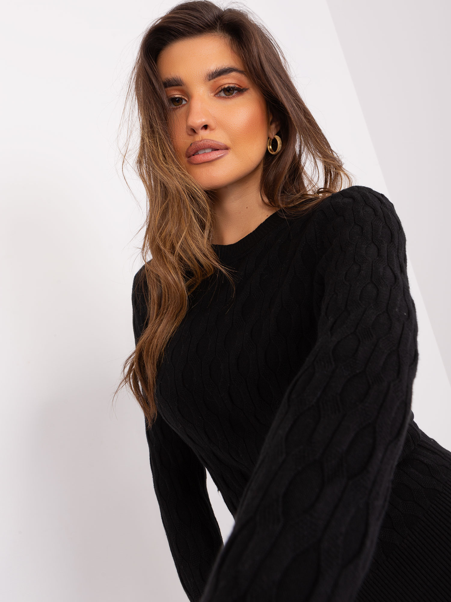 Черен Памучен Пуловер Wool Fashion Italia - Image 4