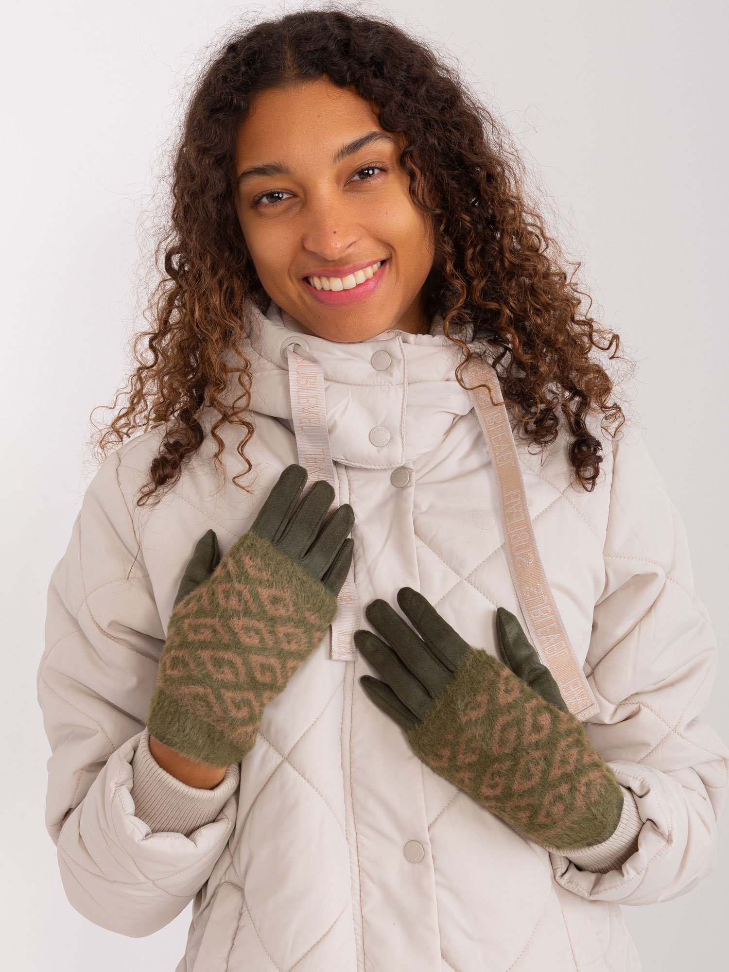 Италиански Ръкавици Wool Fashion Italia Khaki