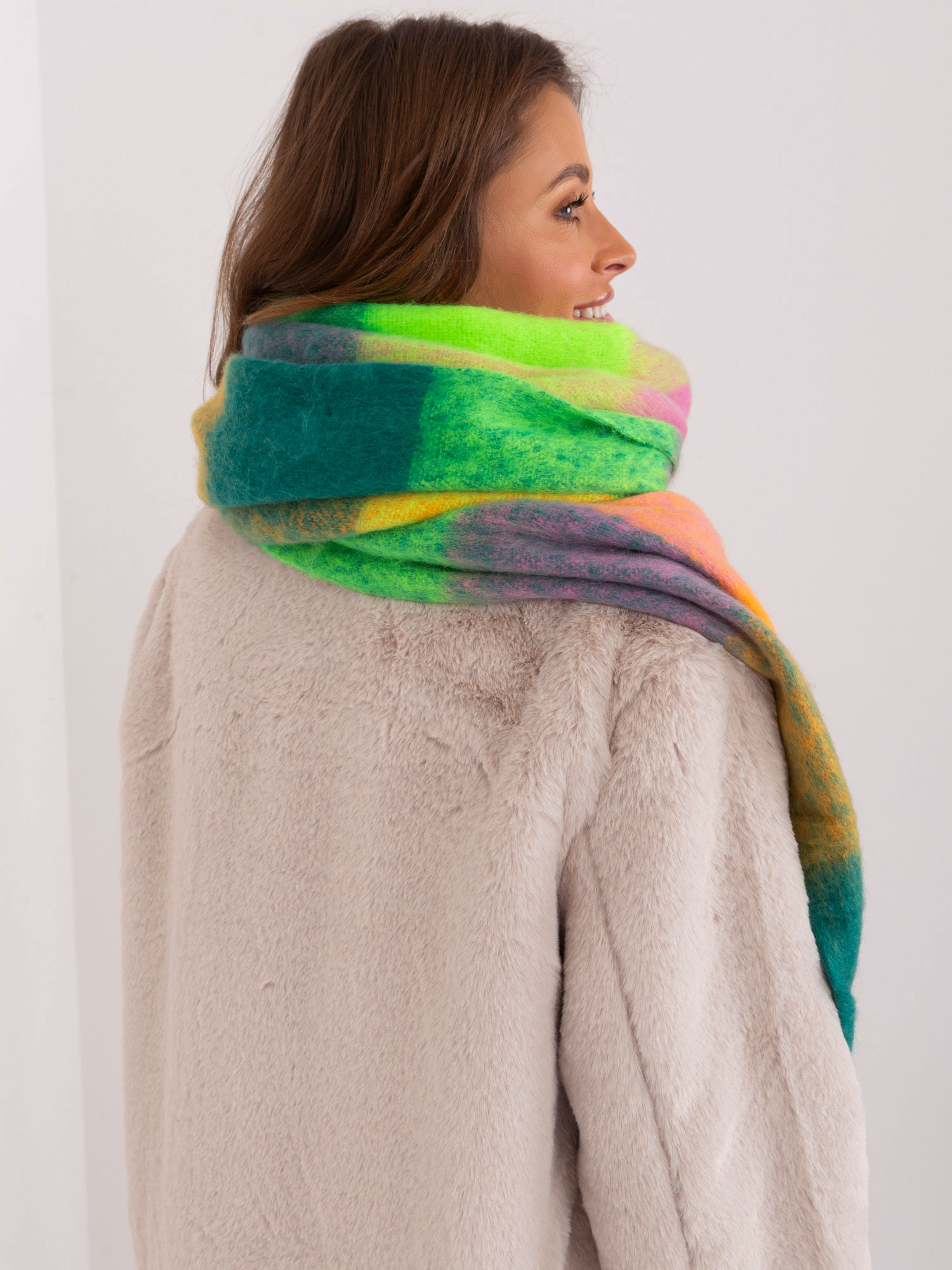 Зелен Шал Wool Fashion Italia - Италиански Стил - Image 4